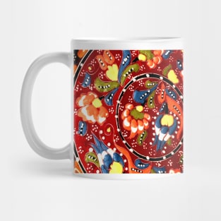 Red and Yellow colorful asian ornaments rangoli patterns Mug